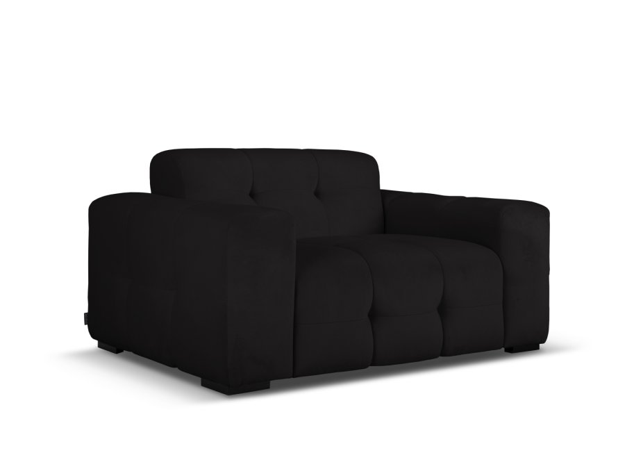 MICADONI Kendal sofa, 2 sder - sort fljl og sort bgetr