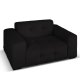 MICADONI Kendal sofa, 2 sder - sort fljl og sort bgetr