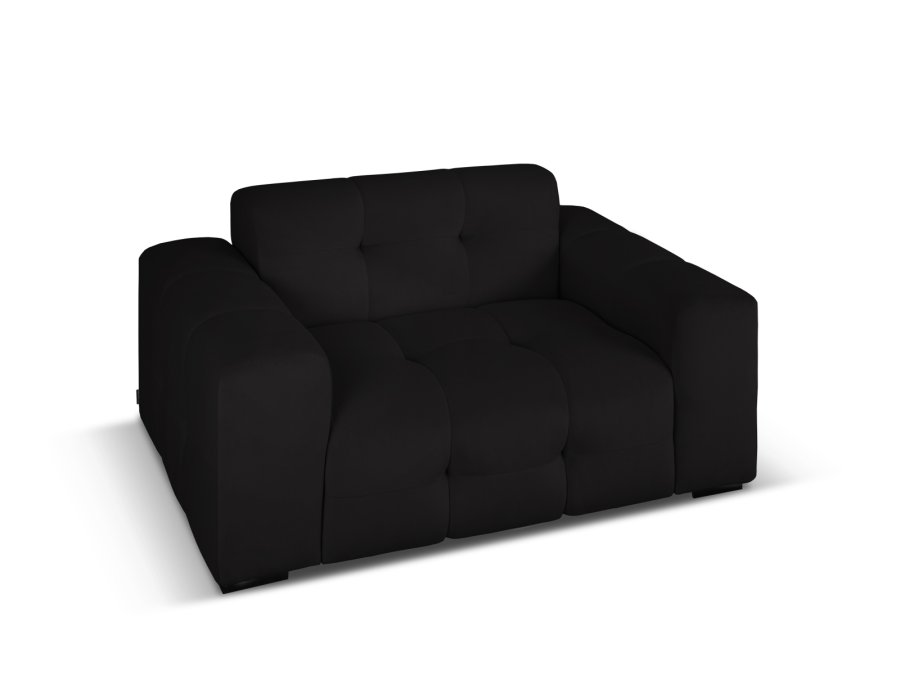MICADONI Kendal sofa, 2 sder - sort fljl og sort bgetr