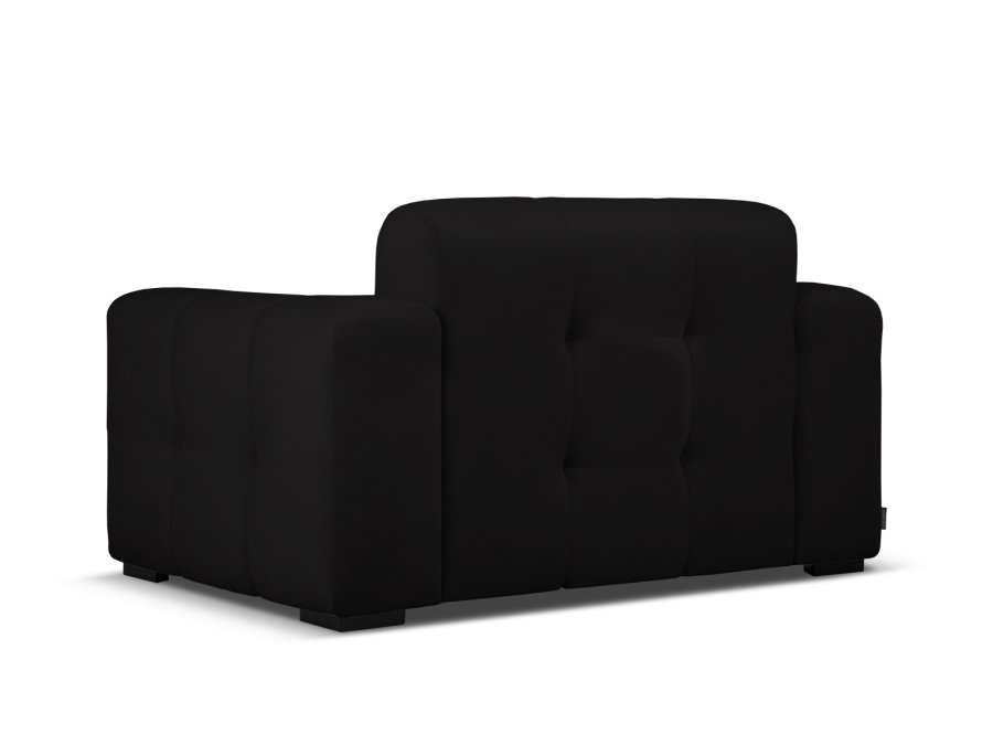 MICADONI Kendal sofa, 2 sder - sort fljl og sort bgetr