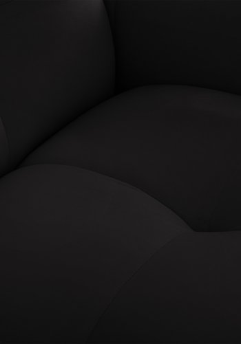 MICADONI Kendal sofa, 2 sder - sort fljl og sort bgetr