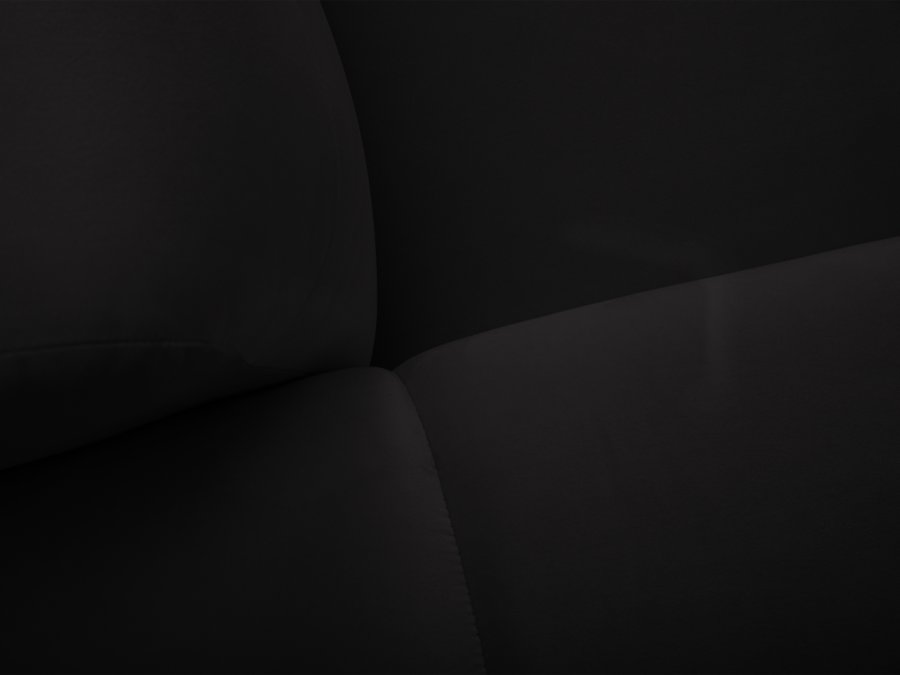 MICADONI Kendal sofa, 2 sder - sort fljl og sort bgetr