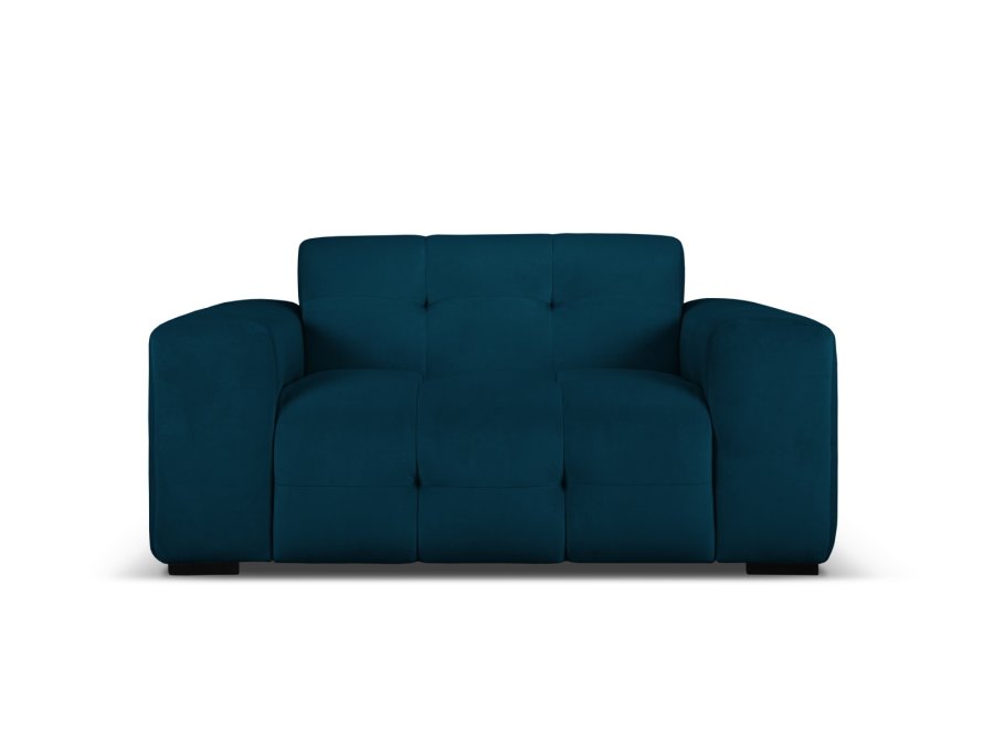 MICADONI Kendal sofa, 2 sder - bl fljl og sort bgetr