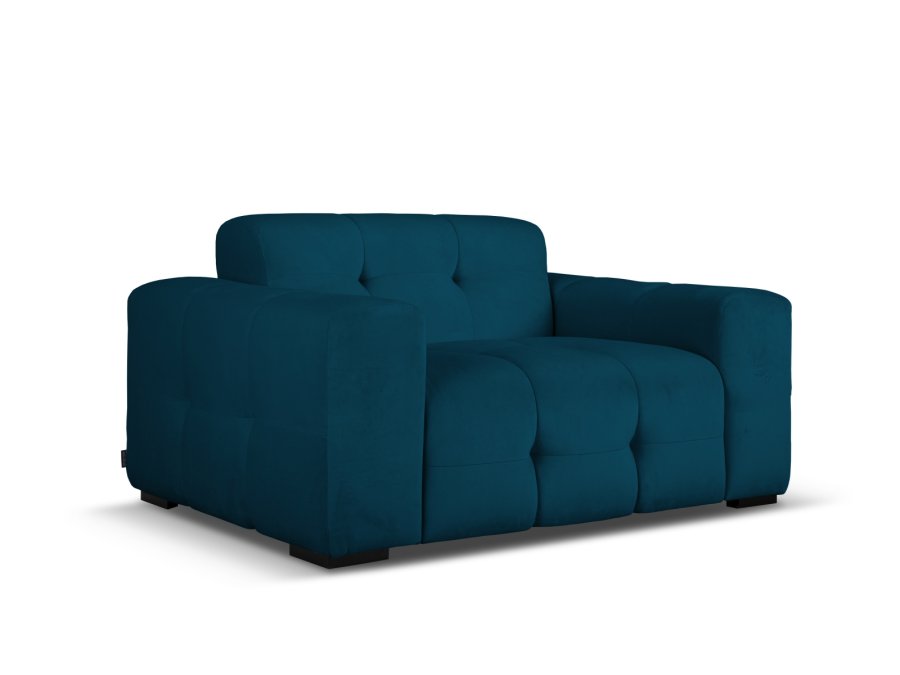 MICADONI Kendal sofa, 2 sder - bl fljl og sort bgetr