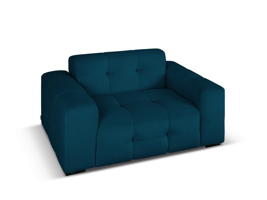 MICADONI Kendal sofa, 2 sder - bl fljl og sort bgetr