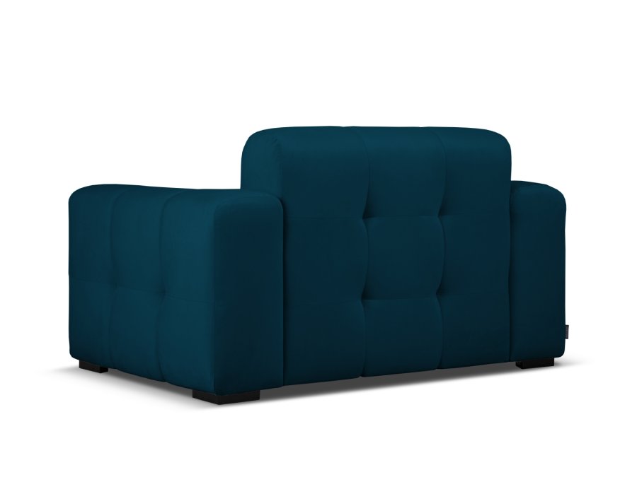 MICADONI Kendal sofa, 2 sder - bl fljl og sort bgetr