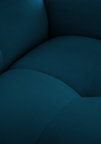 MICADONI Kendal sofa, 2 sder - bl fljl og sort bgetr