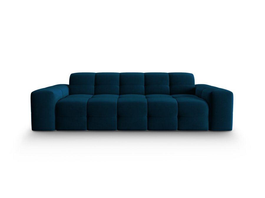 MICADONI Kendal sofa, 3 sder - bl fljl og sort bgetr