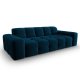 MICADONI Kendal sofa, 3 sder - bl fljl og sort bgetr