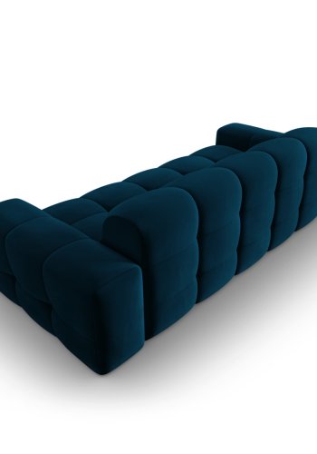 MICADONI Kendal sofa, 3 sder - bl fljl og sort bgetr