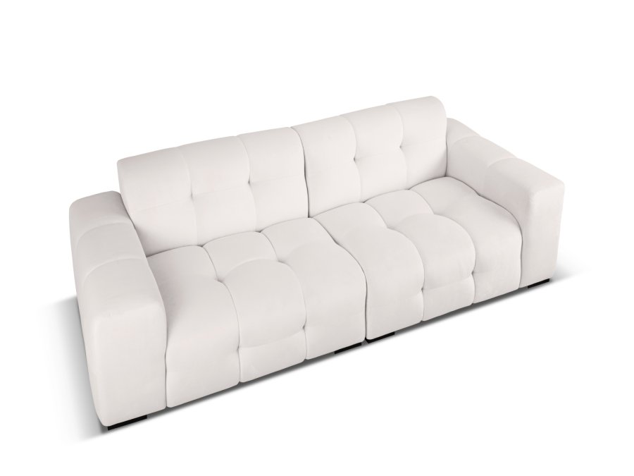 MICADONI Kendal sofa, 4 sder - gr fljl og sort bgetr