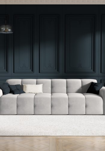 MICADONI Kendal sofa, 4 sder - gr fljl og sort bgetr