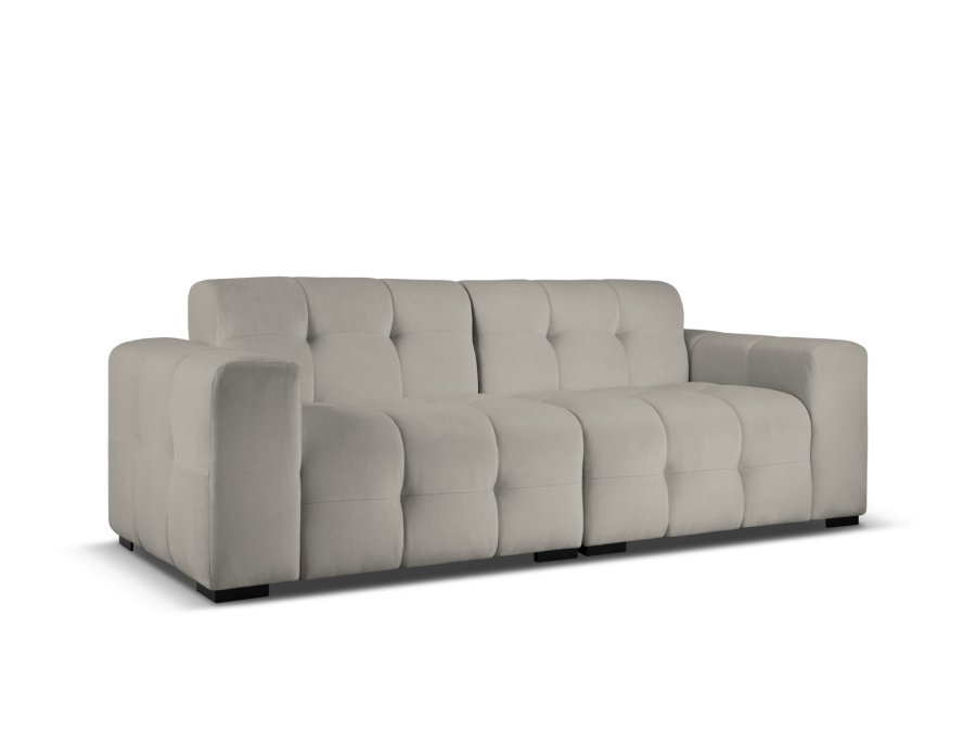 MICADONI Kendal sofa, 4 sder - antracitgr fljl og sort bgetr