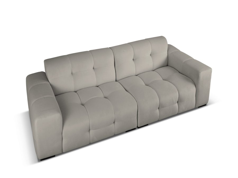 MICADONI Kendal sofa, 4 sder - antracitgr fljl og sort bgetr