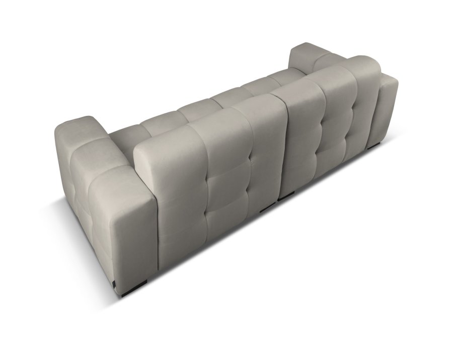 MICADONI Kendal sofa, 4 sder - antracitgr fljl og sort bgetr