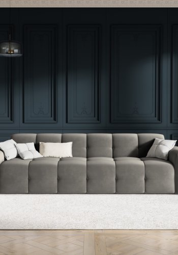 MICADONI Kendal sofa, 4 sder - antracitgr fljl og sort bgetr