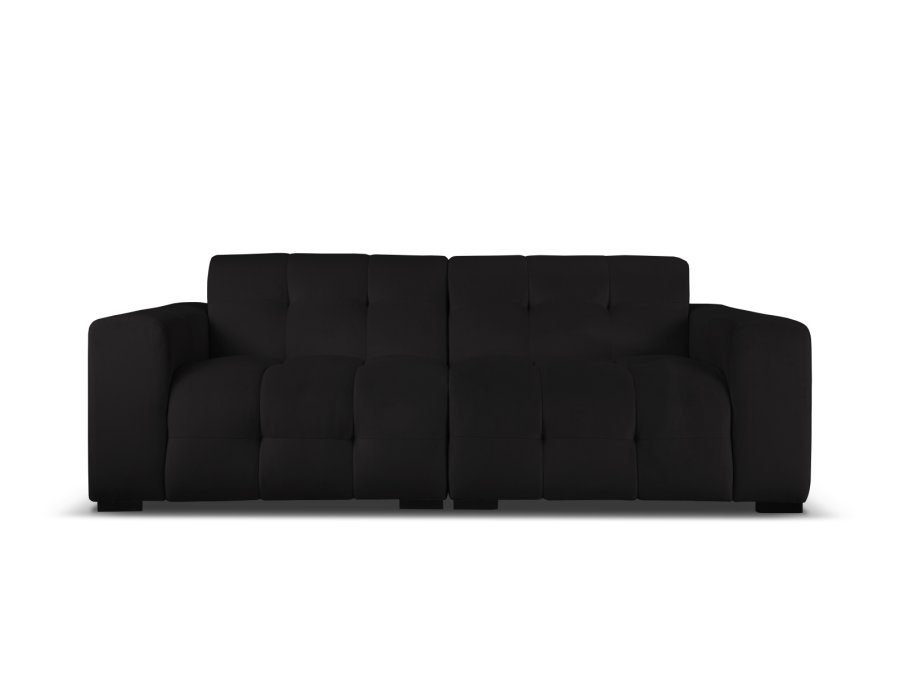 MICADONI Kendal sofa, 4 sder - sort fljl og sort bgetr
