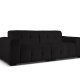 MICADONI Kendal sofa, 4 sder - sort fljl og sort bgetr