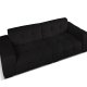 MICADONI Kendal sofa, 4 sder - sort fljl og sort bgetr