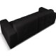 MICADONI Kendal sofa, 4 sder - sort fljl og sort bgetr