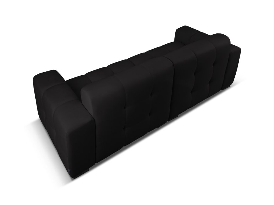 MICADONI Kendal sofa, 4 sder - sort fljl og sort bgetr
