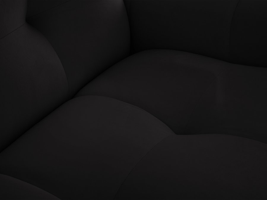 MICADONI Kendal sofa, 4 sder - sort fljl og sort bgetr