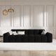 MICADONI Kendal sofa, 4 sder - sort fljl og sort bgetr