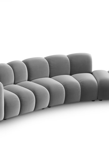 MICADONI Lupin Modul sofa, hjre, 5 sder - gr fljl og sort plast