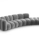 MICADONI Lupin Modul sofa, hjre, 5 sder - gr fljl og sort plast