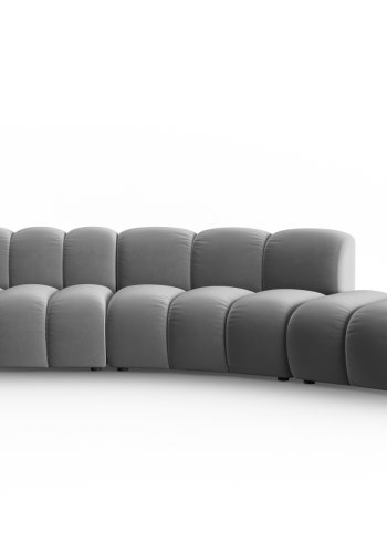 MICADONI Lupin Modul sofa, hjre, 5 sder - gr fljl og sort plast