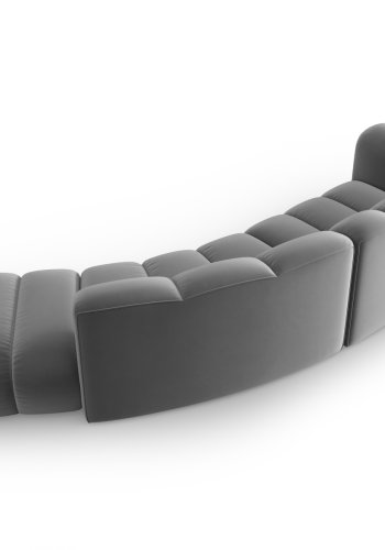 MICADONI Lupin Modul sofa, hjre, 5 sder - gr fljl og sort plast