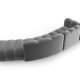 MICADONI Lupin Modul sofa, hjre, 5 sder - gr fljl og sort plast