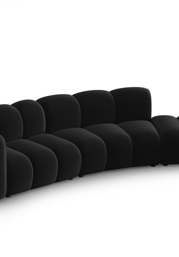 MICADONI Lupin Modul sofa, hjre, 5 sder - sort fljl og sort plast