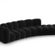 MICADONI Lupin Modul sofa, hjre, 5 sder - sort fljl og sort plast