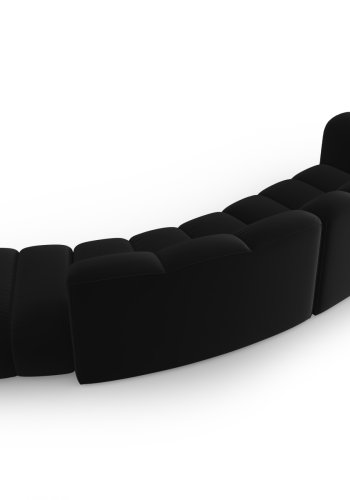 MICADONI Lupin Modul sofa, hjre, 5 sder - sort fljl og sort plast