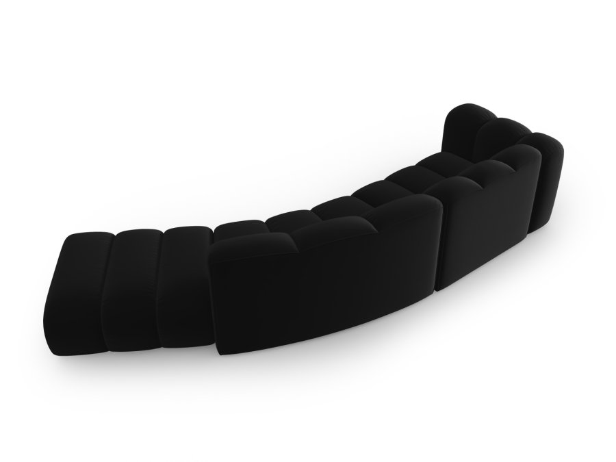 MICADONI Lupin Modul sofa, hjre, 5 sder - sort fljl og sort plast