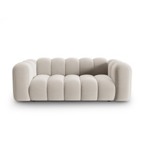 MICADONI Lupin sofa, 2 sder - beige fljl og sort plast