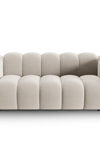 MICADONI Lupin sofa, 2 sder - beige fljl og sort plast