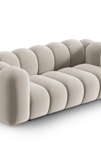 MICADONI Lupin sofa, 2 sder - beige fljl og sort plast