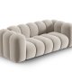 MICADONI Lupin sofa, 2 sder - beige fljl og sort plast