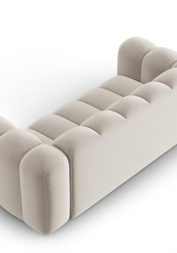MICADONI Lupin sofa, 2 sder - beige fljl og sort plast