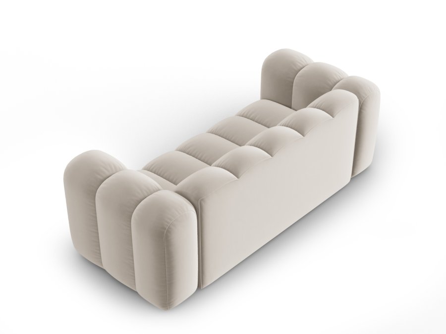 MICADONI Lupin sofa, 2 sder - beige fljl og sort plast