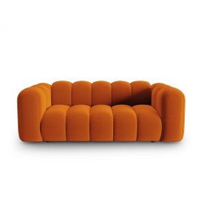 MICADONI Lupin sofa, 2 sder - orange fljl og sort plast