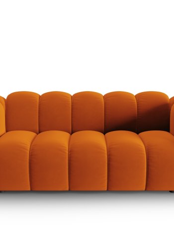 MICADONI Lupin sofa, 2 sder - orange fljl og sort plast