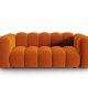 MICADONI Lupin sofa, 2 sder - orange fljl og sort plast