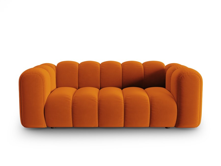MICADONI Lupin sofa, 2 sder - orange fljl og sort plast