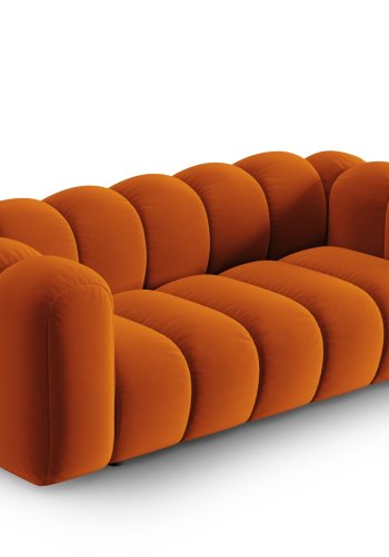 MICADONI Lupin sofa, 2 sder - orange fljl og sort plast