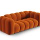 MICADONI Lupin sofa, 2 sder - orange fljl og sort plast