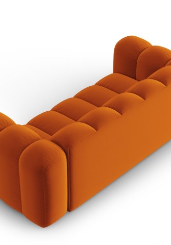 MICADONI Lupin sofa, 2 sder - orange fljl og sort plast