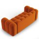 MICADONI Lupin sofa, 2 sder - orange fljl og sort plast